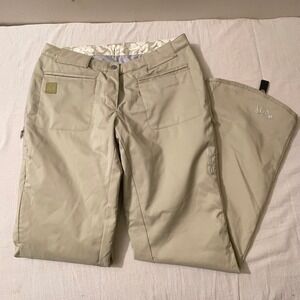 Descente Women's Size 10 Ski Pants Beige Insulated Waterproof Snowboarding